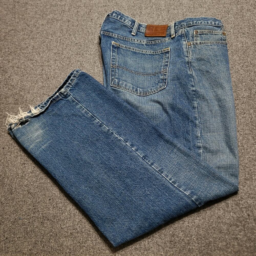 Vintage Y2K 90s RL Polo Jeans Co Mens 40x30 Blue Woodrow Jeans Baggy Distressed